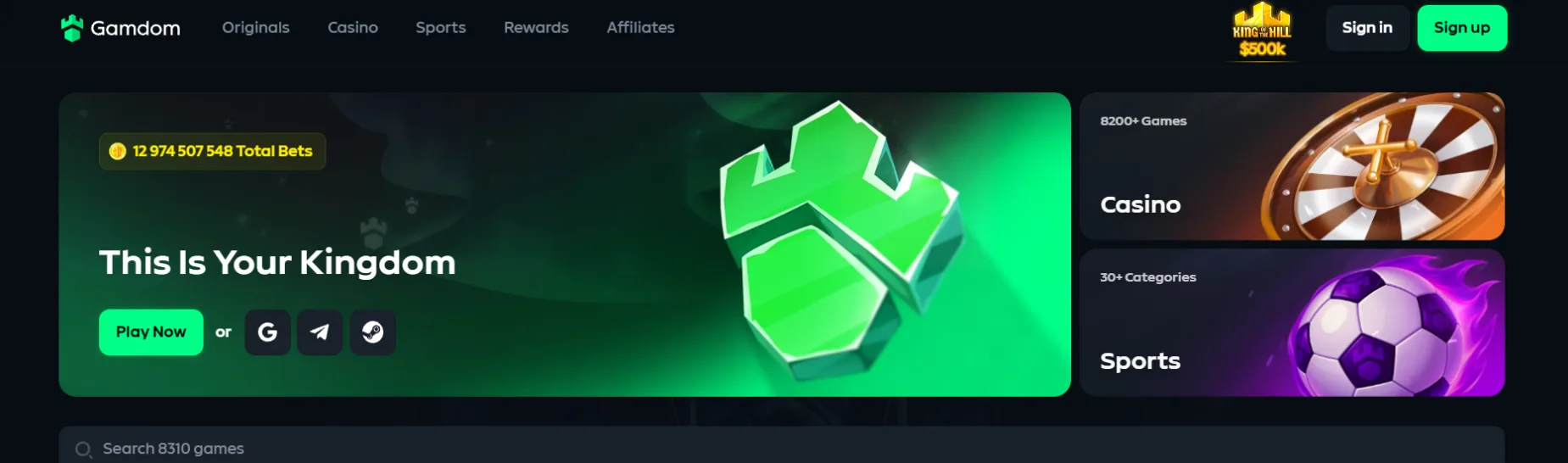 Gamdom Casino Screen
